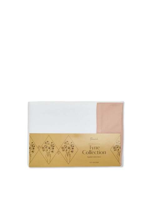 Fenwick at Home Tyne Collection Pillowcase Standard Pink in White/Blush, Cotton/Linen, Size Oxford - image 1