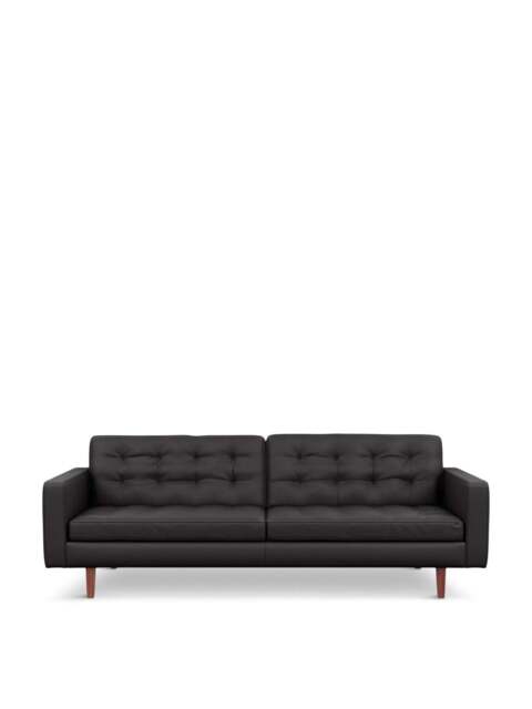 Heal's Hepburn 4 Seater Sofa In Grain Graphite in Black, Leather, Size 220x100x85 - image 1