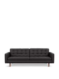 Heal's Hepburn 4 Seater Sofa In Grain Graphite in Black, Leather, Size 220x100x85 - thumbnail 1