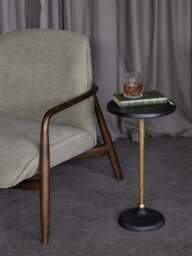 Libra Interiors Pair Of Moulton Round Side Tables in black - thumbnail 2