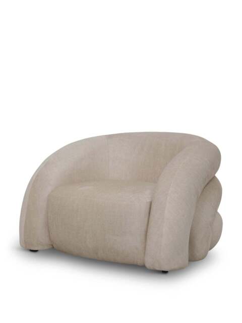 Libra Interiors Casa Upholstered Curved Snug Chair in Cream, Size 95x60x90 - image 1