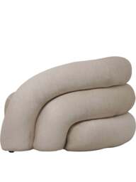 Libra Interiors Casa Upholstered Curved Snug Chair in Cream, Size 95x60x90 - thumbnail 4