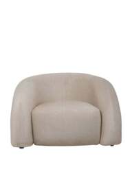 Libra Interiors Casa Upholstered Curved Snug Chair in Cream, Size 95x60x90 - thumbnail 5