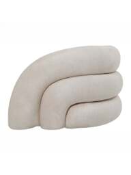 Libra Interiors Casa Upholstered Curved Two Seater Sofa in Cream, Wood/Metal - thumbnail 3
