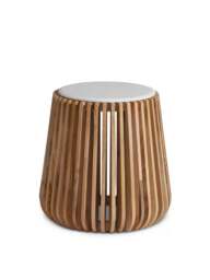 Barker and Stonehouse Ombra Marble And Mango Wood Side Table in Neutral - thumbnail 3