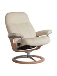 Barker and Stonehouse Consul Medium Signature Chair And Footstool, Cream in Neutral - thumbnail 2