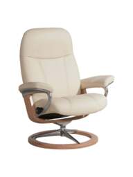 Barker and Stonehouse Consul Medium Signature Chair And Footstool, Cream in Neutral - thumbnail 3