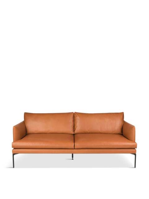 Heal's Matera 3 Seater Sofa Daino Treacle in Tan, Leather, Size 200x87x82 - image 1