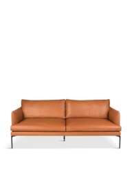 Heal's Matera 3 Seater Sofa Daino Treacle in Tan, Leather, Size 200x87x82 - thumbnail 1
