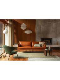Heal's Matera 3 Seater Sofa Daino Treacle in Tan, Leather, Size 200x87x82 - thumbnail 4