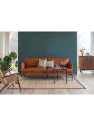 Heal's Matera 3 Seater Sofa Daino Treacle in Tan, Leather, Size 200x87x82 - thumbnail 3