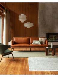Heal's Matera 3 Seater Sofa Daino Treacle in Tan, Leather, Size 200x87x82 - thumbnail 5