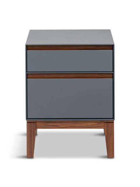 Heal's Lars Bedside Table / Walnut in Grey, Size 40x35x52 - image 1