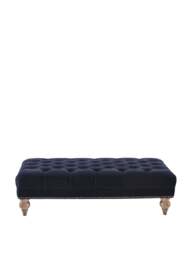 Barker and Stonehouse Ullswater Footstool, Blue Velvet in Ink - thumbnail 2