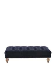 Barker and Stonehouse Ullswater Footstool, Blue Velvet in Ink - thumbnail 3