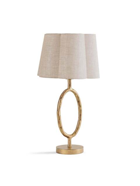 Libra Interiors Ronde Table Lamp With Shade Gold in Champagne Gold/Ivory, Linen - image 1