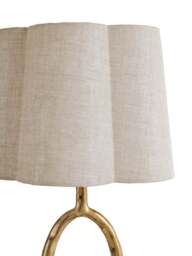 Libra Interiors Ronde Table Lamp With Shade Gold in Champagne Gold/Ivory, Linen - thumbnail 3