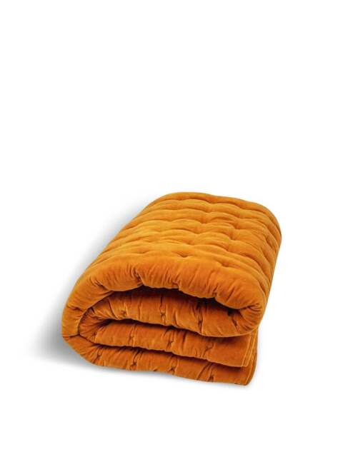 Heal's Velvet Quilt in Yellow, Cotton, Size 140 x 200