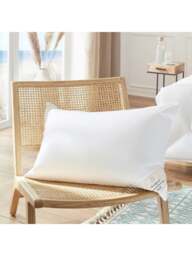 Brinkhaus Blue Down And Feather Pillow Medium in White, Cotton, Size Square - thumbnail 4