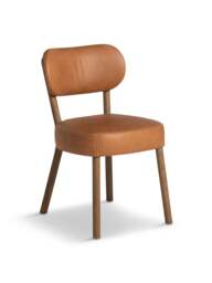 Barker and Stonehouse Dove Tan Dining Chair in Brown, Leather - thumbnail 1