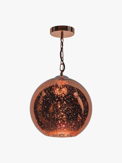 Dar Lighting Speckle 1 Light Electro Plated Pendant in Copper Glass - image 1