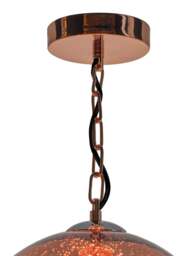 Dar Lighting Speckle 1 Light Electro Plated Pendant in Copper Glass - thumbnail 3
