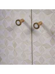 Libra Interiors Aspen Bone Inlay Two Door Cabinet in White, Size 74x100x45 - thumbnail 4