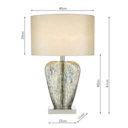 Dar Lighting Syracuse Table Lamp With Shade in Gold Mercury Glass - thumbnail 4