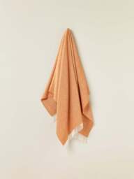 Bronte Herringbone Blanket in Saffron, Lambswool - thumbnail 2