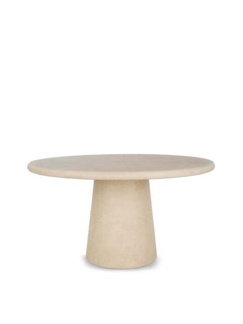 Barker and Stonehouse Capella Faux Stone Round Dining Table in Neutral, Size 140cm