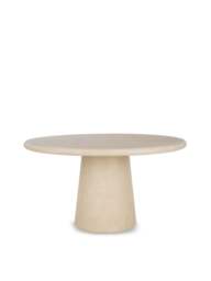 Barker and Stonehouse Capella Faux Stone Round Dining Table in Neutral, Size 140cm