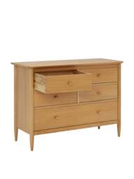Barker and Stonehouse Teramo Oak Wood 5 Drawer Wide Chest in Neutral - thumbnail 3
