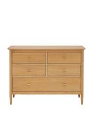 Barker and Stonehouse Teramo Oak Wood 5 Drawer Wide Chest in Neutral - thumbnail 2