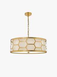 Dar Lighting Epstein 4 Light Pendant, Linen