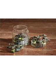 Nkuku Adisa Mixed Green & Clear Bauble Jar Pack Of 16 in Green/Clear - thumbnail 3