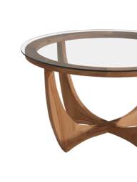 Barker and Stonehouse Yves Round Teak Wood And Glass Coffee Table in Brown - thumbnail 4