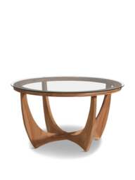 Barker and Stonehouse Yves Round Teak Wood And Glass Coffee Table in Brown - thumbnail 1