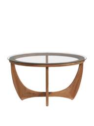 Barker and Stonehouse Yves Round Teak Wood And Glass Coffee Table in Brown - thumbnail 3