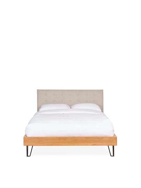 Heal's Brunel Double Bed Oatmeal in Neutral, Wood/Metal - image 1