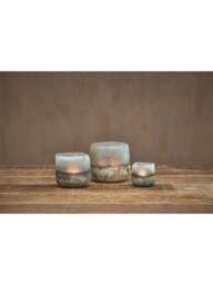 Nkuku Ngolo Medium Tealight in Aged Smoke, Glass - thumbnail 2