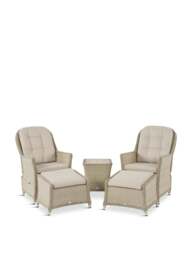 Bramblecrest Monterey Rattan Recliner Set With 2 Footstools & Side Table