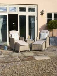 Bramblecrest Monterey Rattan Recliner Set With 2 Footstools & Side Table - thumbnail 5