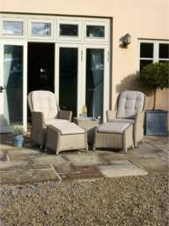 Bramblecrest Monterey Rattan Recliner Set With 2 Footstools & Side Table - thumbnail 4