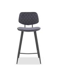 Barker and Stonehouse Archer Velvet Counter Stool in Grey - thumbnail 1