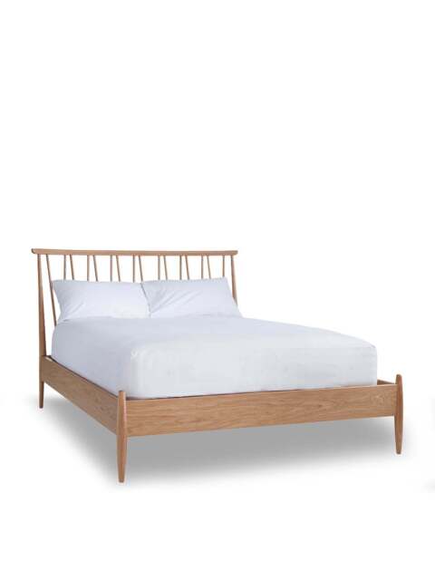 Barker and Stonehouse Winslow Light Wood Double Bed Frame With Spindle Headboard in Neutral - image 1