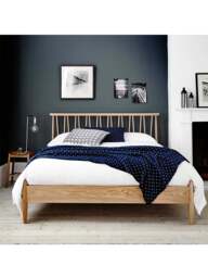 Barker and Stonehouse Winslow Light Wood Double Bed Frame With Spindle Headboard in Neutral - thumbnail 2