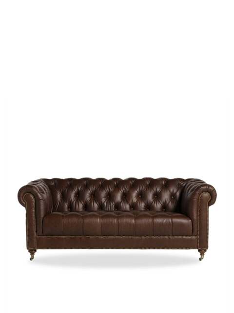 Barker and Stonehouse Caversham Chesterfield 3 Seater Sofa in Brown, Leather - image 1