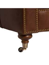 Barker and Stonehouse Caversham Chesterfield 3 Seater Sofa in Brown, Leather - thumbnail 4
