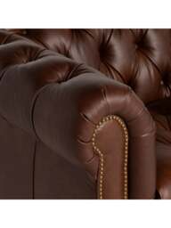 Barker and Stonehouse Caversham Chesterfield 3 Seater Sofa in Brown, Leather - thumbnail 3