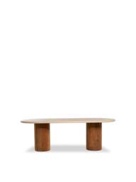 Barker and Stonehouse Panama Faux Stone Dining Table in Brown - thumbnail 2